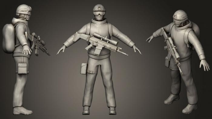 Military figurines (STKW_0245) 3D model for CNC machine